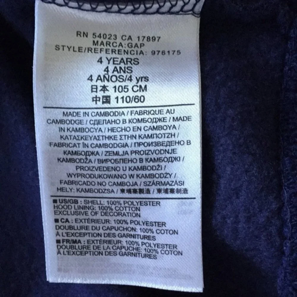 GAP Toddler Blue/Gray BIG Logo Hoodie
